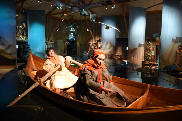 Fischfang in früheren Zeiten: ein Exponat im Sami-Museum