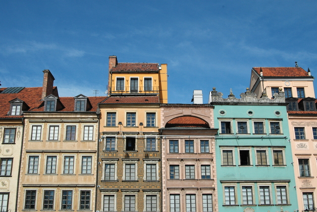 Hausfassaden in der Warschauer Altstadt